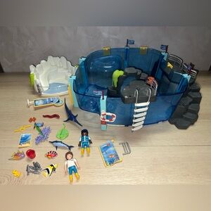 Playmobil Aquarium Zoo Tank Set Figures Fish Animals Lot